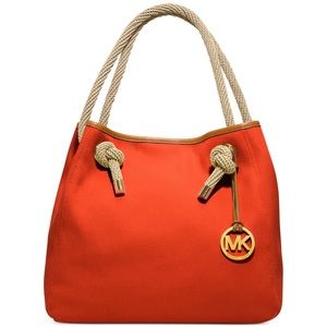 MICHAEL KORS Tangerine Canvas Tote Bag